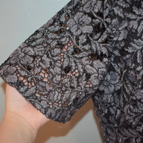 Lauren Ralph Lauren Gray and Black Lace Dress - Picture 5 of 6